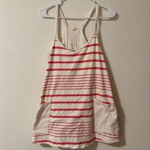 Free People Striped Romper in Red and Cream